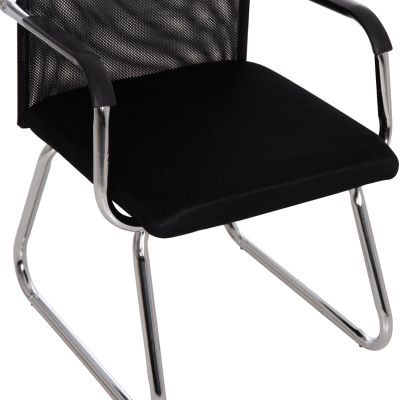 VISITOR'S CHAIR STED HM1232.01 BLACK MESH--CHROMED LEGS/ARMS 55x59x89Hcm