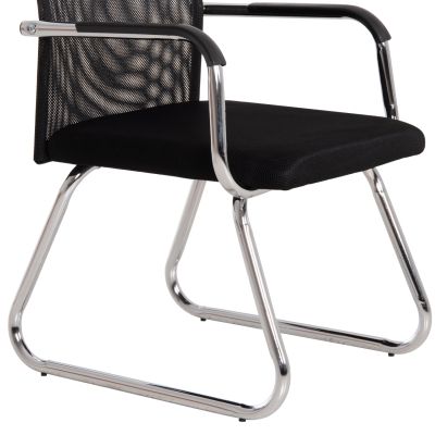 VISITOR'S CHAIR STED HM1232.01 BLACK MESH--CHROMED LEGS/ARMS 55x59x89Hcm