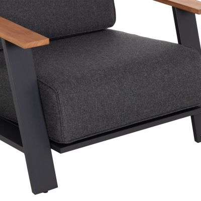 OUTDOOR LOUNGE SET 4PCS LAITH HM6551.01 ALUMINUM FRAMES & CUSHIONS IN GREY