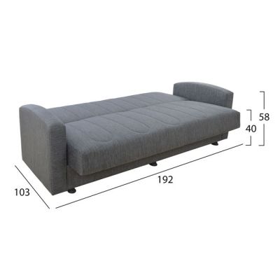 Sofa/ Bed 3 seater Dimos V05 Grey HM3074.03 220x77x83  cm