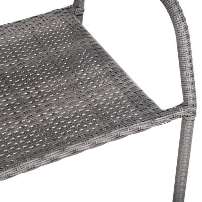 OUTDOOR DINING SET 5PCS ADAM HM10873.02 METAL & WICKER IN GREY