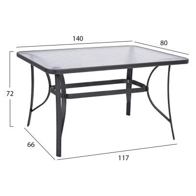 OUTDOOR DINING SET 5PCS BRUNO HM10874.02 METAL & WICKER IN GREY