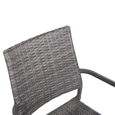 OUTDOOR DINING SET 5PCS BRUNO HM10874.02 METAL & WICKER IN GREY