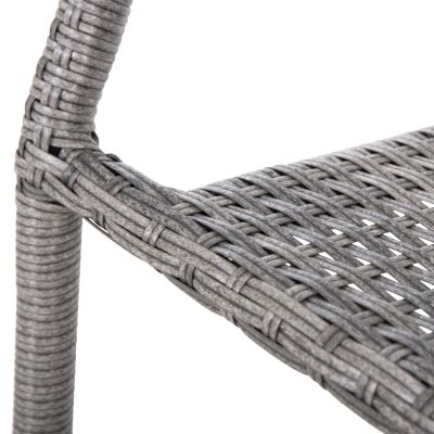 OUTDOOR DINING SET 5PCS BRUNO HM10874.02 METAL & WICKER IN GREY