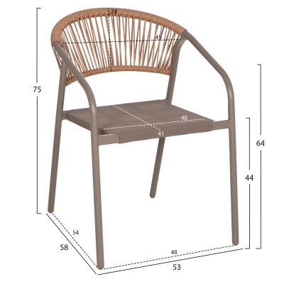 OUTDOOR 3PCS DINING SET LIMA HM10881.04 METAL & TEXTILENE IN CHAMPAGNE COLOR (ROUND)