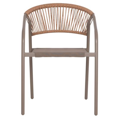 OUTDOOR 3PCS DINING SET LIMA HM10881.04 METAL & TEXTILENE IN CHAMPAGNE COLOR (ROUND)