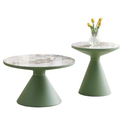 SET 2PCS COFFEE TABLES LYNX HM18316.95 B' RATED--METAL & SINTERED STONE TOP