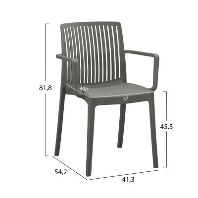 ПОЛИПРОПИЛЕНОВ КРЕСЛО IDA HM6127.04 ТЪМНА МАСЛИНА 41,3x54,2x81,8Hcm.