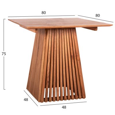 DINING TABLE SQUARE FRANTZ HM9458.11 SOLID MINDI WOOD 80x80x75Hcm.