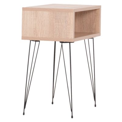 BEDSIDE STAND TODD HM18183.03 MELAMINE IN SONAMA-LEGS IN NATURAL WOOD COLOR 46x30x59Hcm.