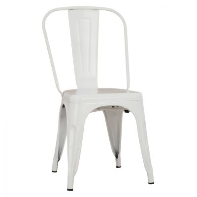 Метален стол MELITA HM8641.21 в БЯЛО мат 43x50x82Ηcm