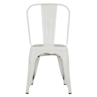 Метален стол MELITA HM8641.21 в БЯЛО мат 43x50x82Ηcm
