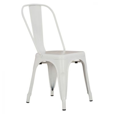 Метален стол MELITA HM8641.21 в БЯЛО мат 43x50x82Ηcm