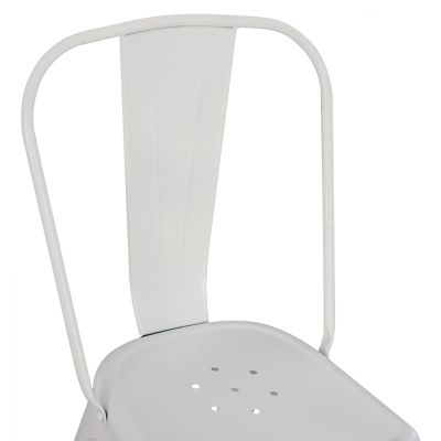 Метален стол MELITA HM8641.21 в БЯЛО мат 43x50x82Ηcm