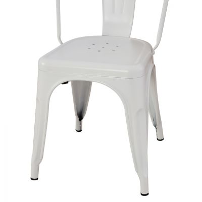 Метален стол MELITA HM8641.21 в БЯЛО мат 43x50x82Ηcm