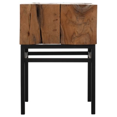 SIDE TABLE PIEN HM9353 SQUARE SOLID TEAK NATURAL COLOR 38X38X55H