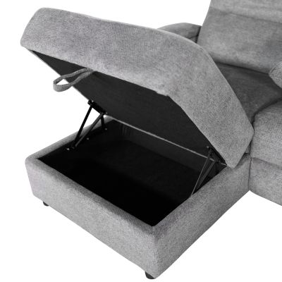 SET SOFA-RELAX ARMCHAIR SYNTHIA HM10735.03 GREY FABRIC--ELECTRIC RECLINE [L]