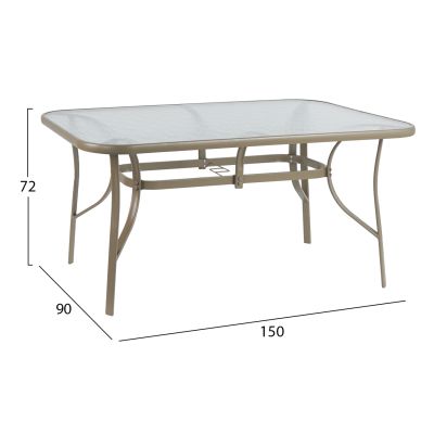 OUTDOOR 5PCS DINING SET LEON HM10882.14 TABLE & 4 ARMCHAIRS--CHAMPAGNE COLOR