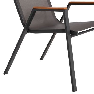 OUTDOOR DINING SET 5PCS OFER HM10855.01 METAL CHAIRS & TABLE 150x90cm GREY