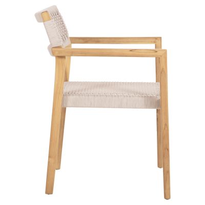 ARMCHAIR CHARLOTTE HM9637.07 TEAK WOOD IN NATURAL & BEIGE ROPE 58x61x81Hcm.