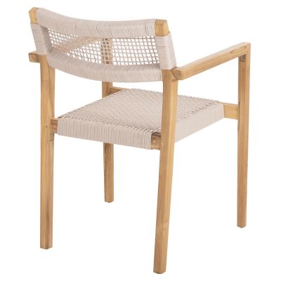 ARMCHAIR CHARLOTTE HM9637.07 TEAK WOOD IN NATURAL & BEIGE ROPE 58x61x81Hcm.