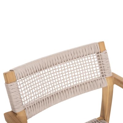 ARMCHAIR CHARLOTTE HM9637.07 TEAK WOOD IN NATURAL & BEIGE ROPE 58x61x81Hcm.