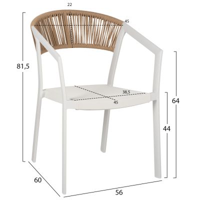 OUTDOOR DINING SET 5PCS TABER HM10838.01 ALUMINUM CHAIRS & TABLE--POLYWOOD--WHITE