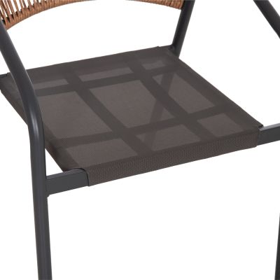 OUTDOOR DINING SET 5PCS ADAM HM10859.01 METAL CHAIRS & TABLE 120x70cm GREY