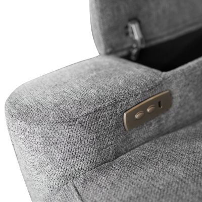 SET SOFA-RELAX ARMCHAIR SYNTHIA HM10735.03 GREY FABRIC--ELECTRIC RECLINE [L]