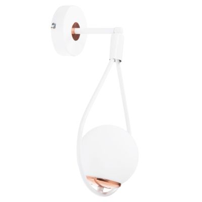 WALL SCONCE HANGING DROP WHITE WITH WHITE GLOBE 22x20x43Hcm.HM7640.03