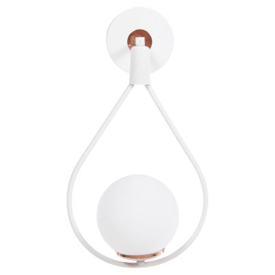 WALL SCONCE HANGING DROP WHITE WITH WHITE GLOBE 22x20x43Hcm.HM7640.03