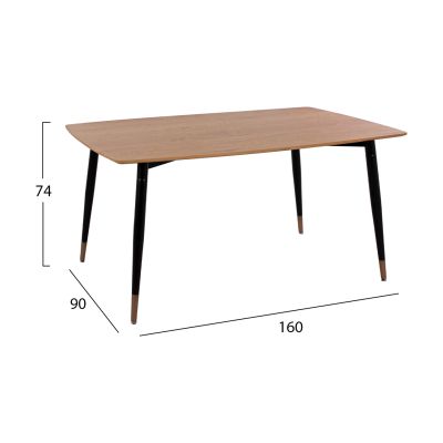 DINING SET 5PCS JOLIE HM11198.02 MDF TOP--VELVET IN DUSTY PINK & METAL IN BLACK
