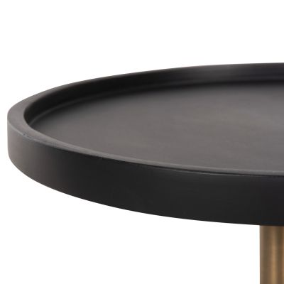 SIDE TABLE RUBIN HM9719 MANGO WOOD TOP IN BLACK-METAL BASE IN BRASS GOLD 35x35x59Hcm.