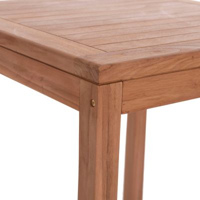 SET BAR TABLE WITH 2 BAR STOOLS BOLMAR HM10917 TEAK WOOD IN NATURAL COLOR