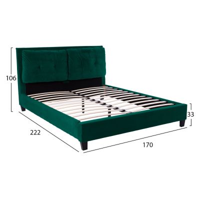 BILLIE BED IN CYPRESS GREEN VELVET HM551.13 160X200