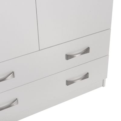WARDROBE 3-LEAF WITH LOFT CARLY HM10891.05 MELAMINE IN WHITE 150x55x240Hcm