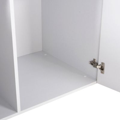 WARDROBE 3-LEAF WITH LOFT CARLY HM10891.05 MELAMINE IN WHITE 150x55x240Hcm