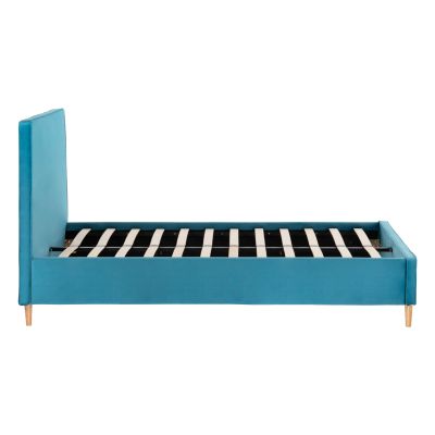 BED MAYLIN HM598.08 WITH BLUE-GREEN VELVET FOR MATTRESS 120x200cm.