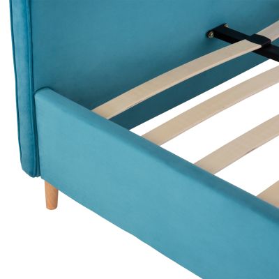 BED MAYLIN HM598.08 WITH BLUE-GREEN VELVET FOR MATTRESS 120x200cm.