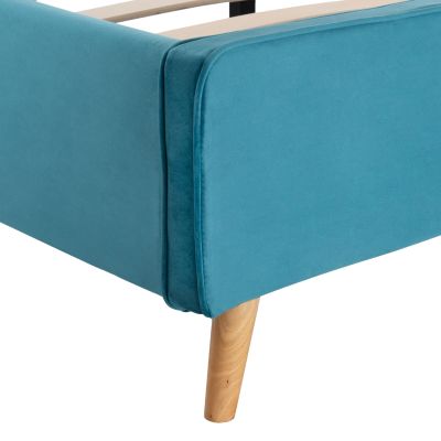 BED MAYLIN HM598.08 WITH BLUE-GREEN VELVET FOR MATTRESS 120x200cm.