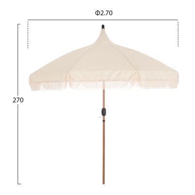 UMBRELLA LADIN HM6550 HEAT TRANSFER STEEL--ECRU SHADE Φ270x270Hcm.