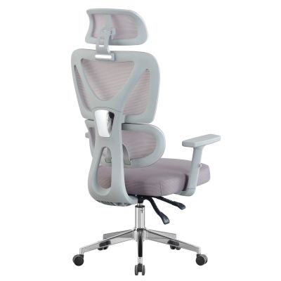 OFFICE CHAIR NOVAR HM1218.02 WHITE PP--LIGHT GREY MESH--CHROME BASE 51x49x129Hcm.