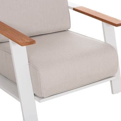 OUTDOOR LOUNGE SET 4PCS LAITH HM6551.02 ALUMINUM FRAMES & CUSHIONS IN CREAM WHITE
