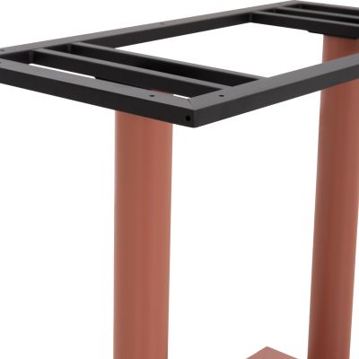 BASE FOR TABLE HM435.27 METAL DOUBLE IN TERRACOTTA COLOR WITH HEIGHT ADJUSTERS 80Χ40Χ72Hcm.