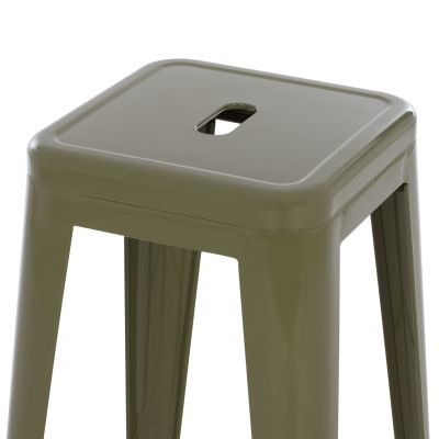 ΣΚΑΜΠΟ BAR ΜΕΤΑΛΛΙΚΟ MELITA ΣΕ ТЪМНО МАСЛИНОВО ЗЕЛЕНО HM8642.03 43x43x78 ек.