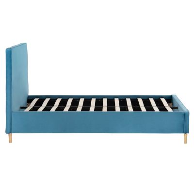 SEMI-DOUBLE BED WITH MATTRESS MAYLIN HM10758.02 TURQUOISE VELVET--MATTRESS 120X200cm