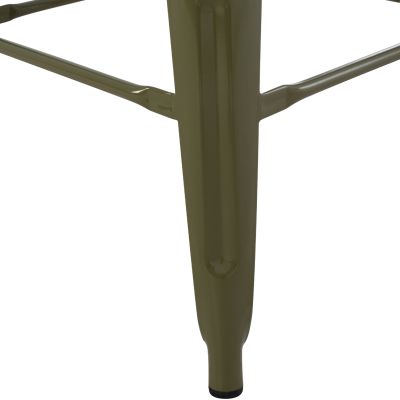 ΣΚΑΜΠΟ BAR ΜΕΤΑΛΛΙΚΟ MELITA ΣΕ ТЪМНО МАСЛИНОВО ЗЕЛЕНО HM8642.03 43x43x78 ек.