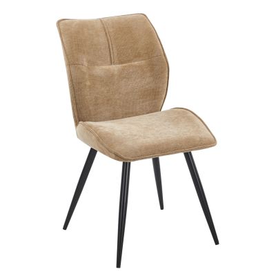 DINING CHAIR GAFF HM18425.03 TAUPE FABRIC-METAL BLACK LEGS 50x67x89Hcm.