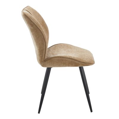 DINING CHAIR GAFF HM18425.03 TAUPE FABRIC-METAL BLACK LEGS 50x67x89Hcm.