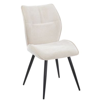 DINING CHAIR GAFF HM18425.02 BEIGE FABRIC-METAL BLACK LEGS 50x67x89Hcm.